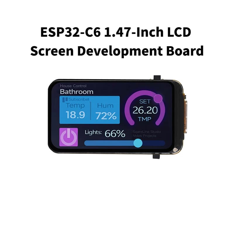 ESP32‑C6 1.47‑Inch LCD Screen Development Board with WiFi 6, Bluetooth BLE 5, Microcontroller, Onboard Antenna