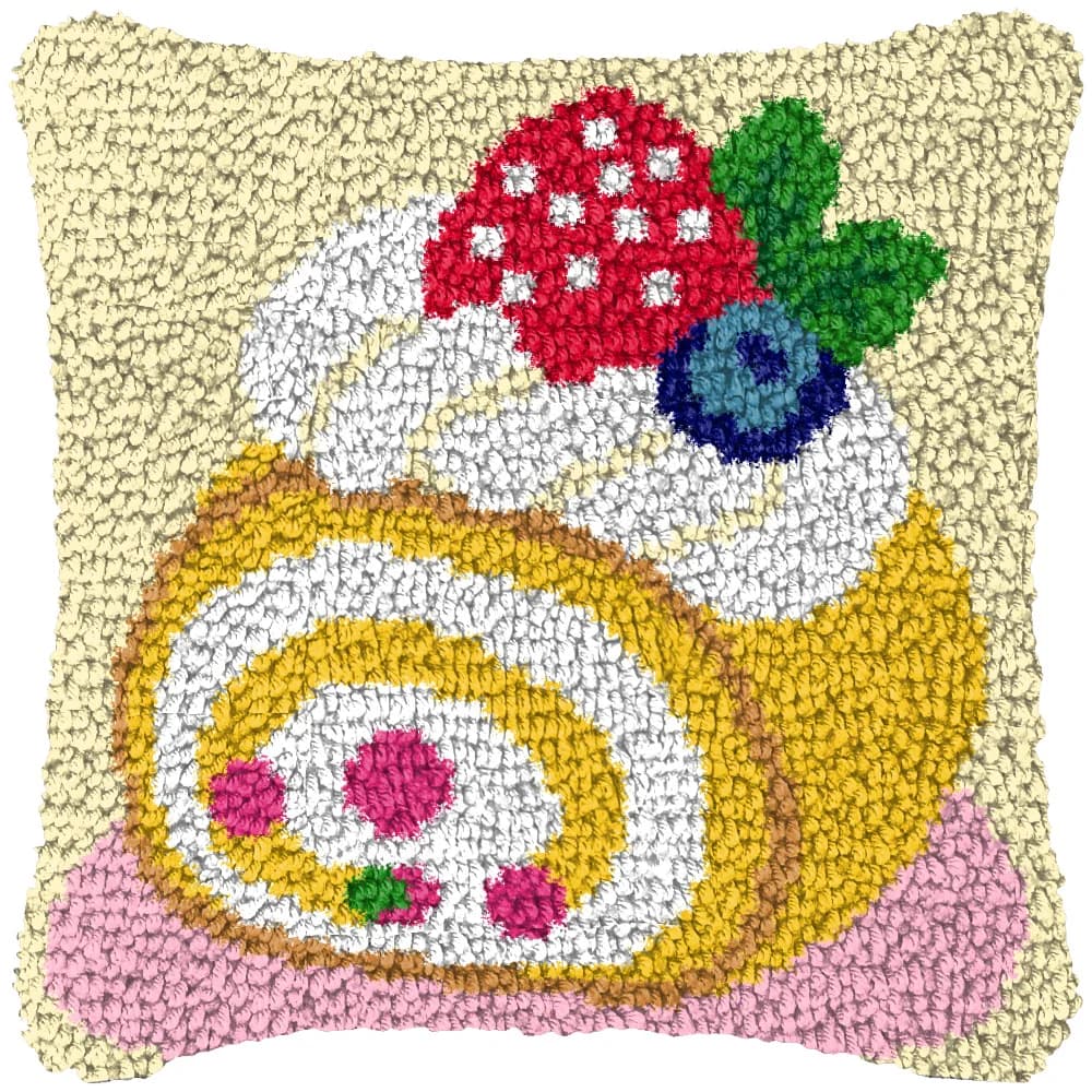 Delicious Cakes Latch Hook Kits Cartoon Food Cushion Pillowcase Embroidery Smyrna Rug Carpet DIY For Needlework knoopkussen Deco