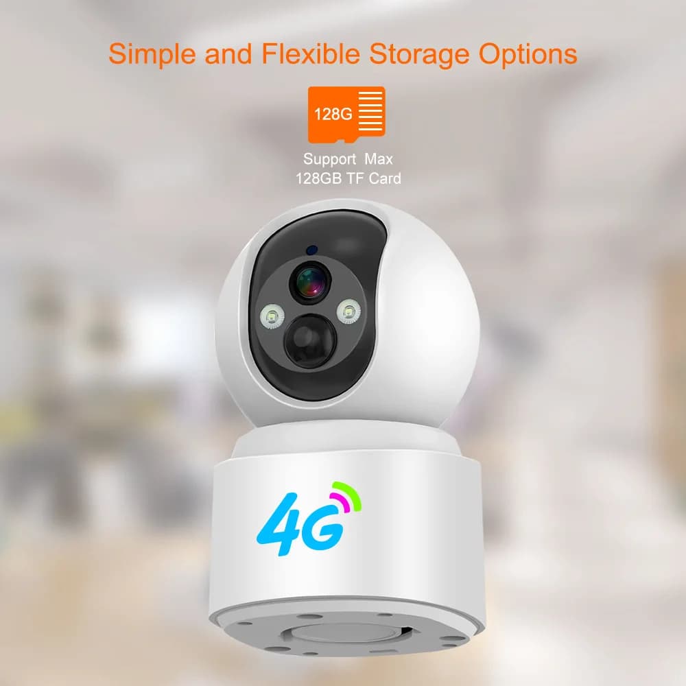 Telecamera IP 3MP 1296P V380Pro APP WIFI/4G Senza Fili a Batteria con Rilevamento AI Umanoide a Colori Completi per Sicurezza Domestica e Monitoraggio Bambini