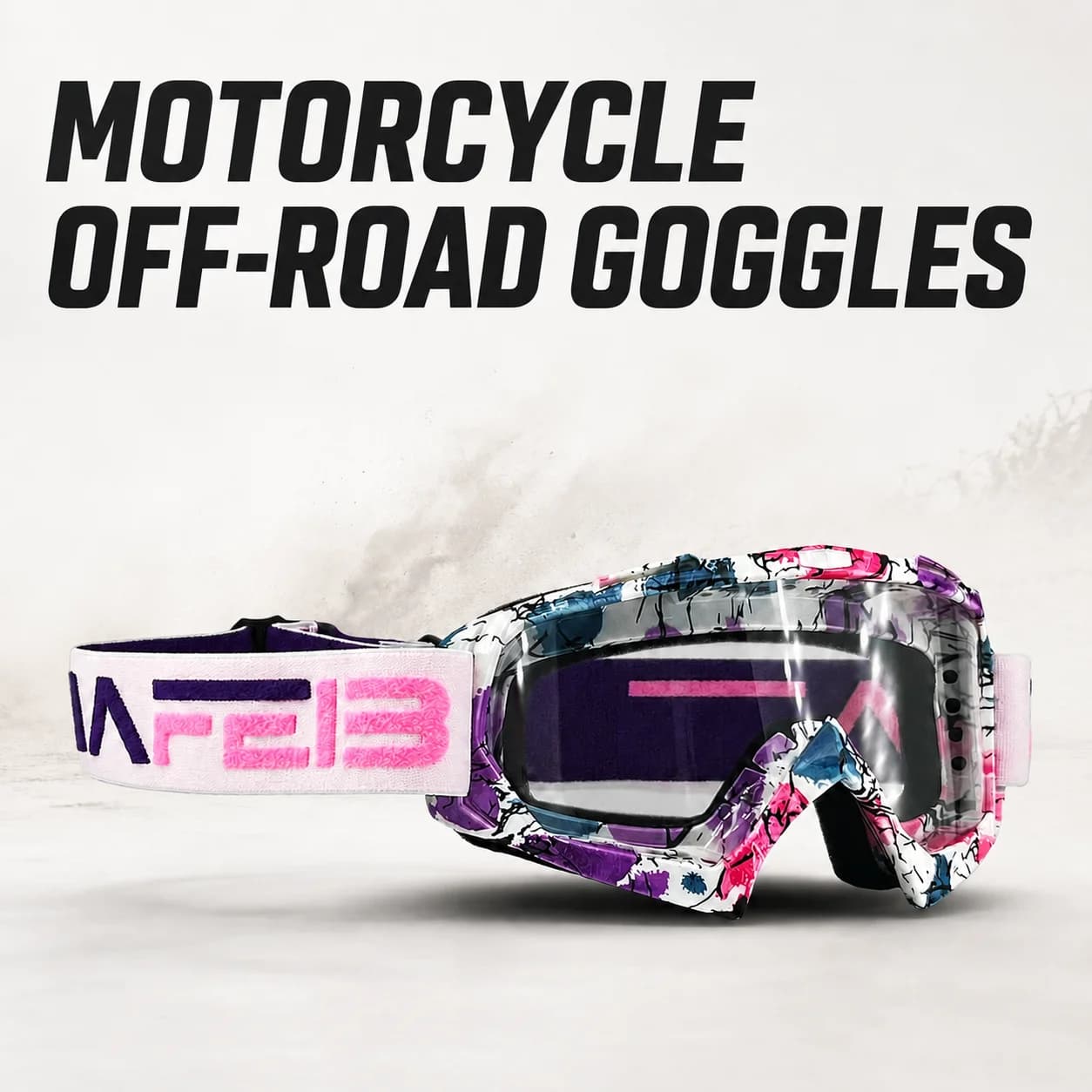 Fashion Off-Road Goggles, Motorcycle & Ski Eyewear, Windproof and Impact Resistant