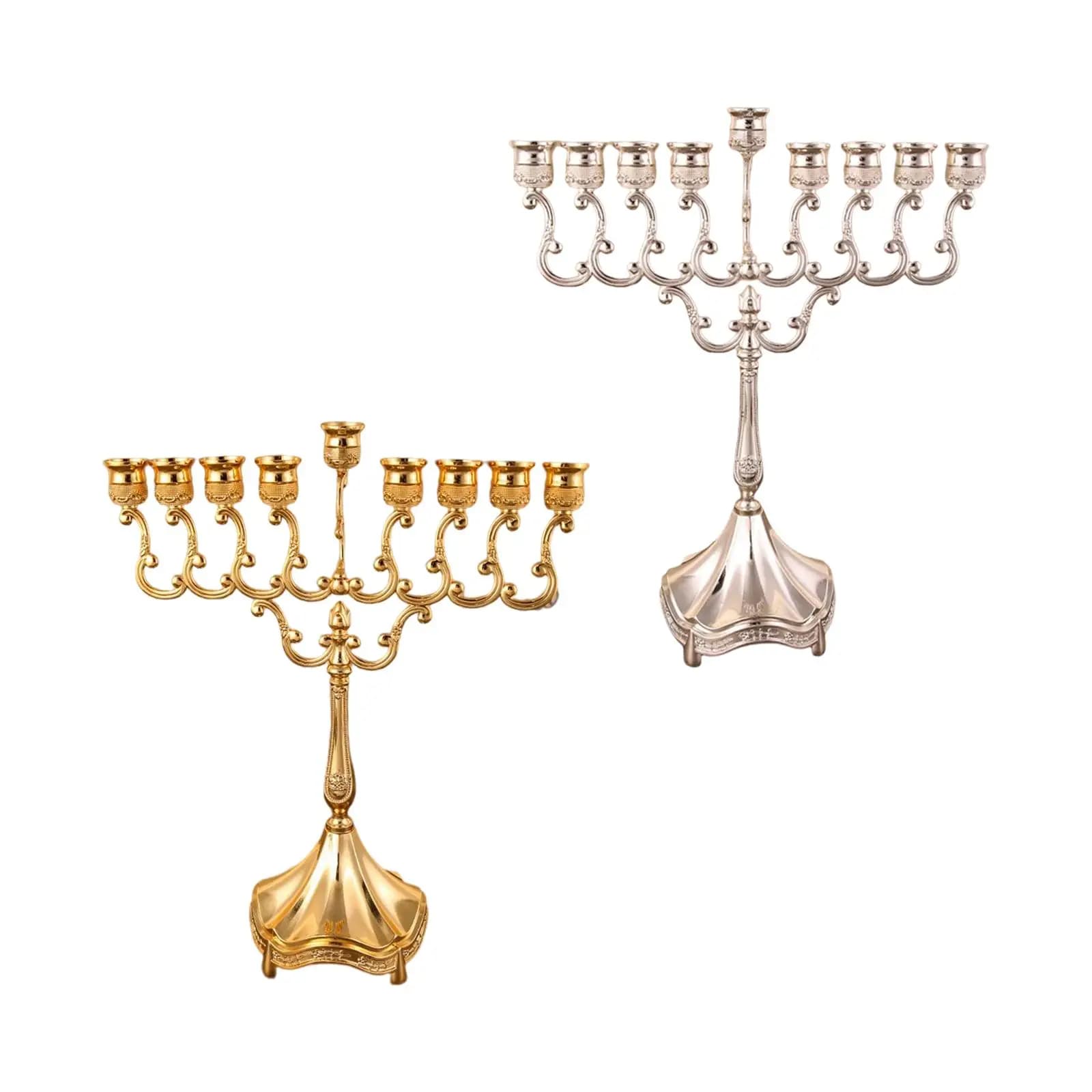 9 Branches Candle Holder Desktop Candelabra Candle Stands Candelabrum Hanukkah