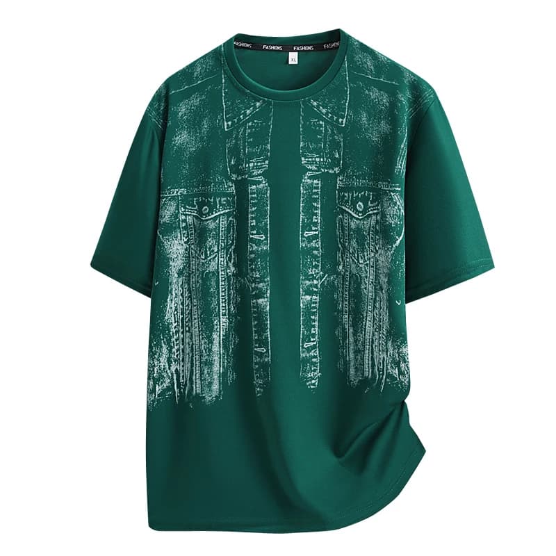 Men's Summer Gradient Casual Short Sleeve T-Shirt Thin Breathable Quick-Dry Ice Silk round Neck Running Outdoor Sport Top