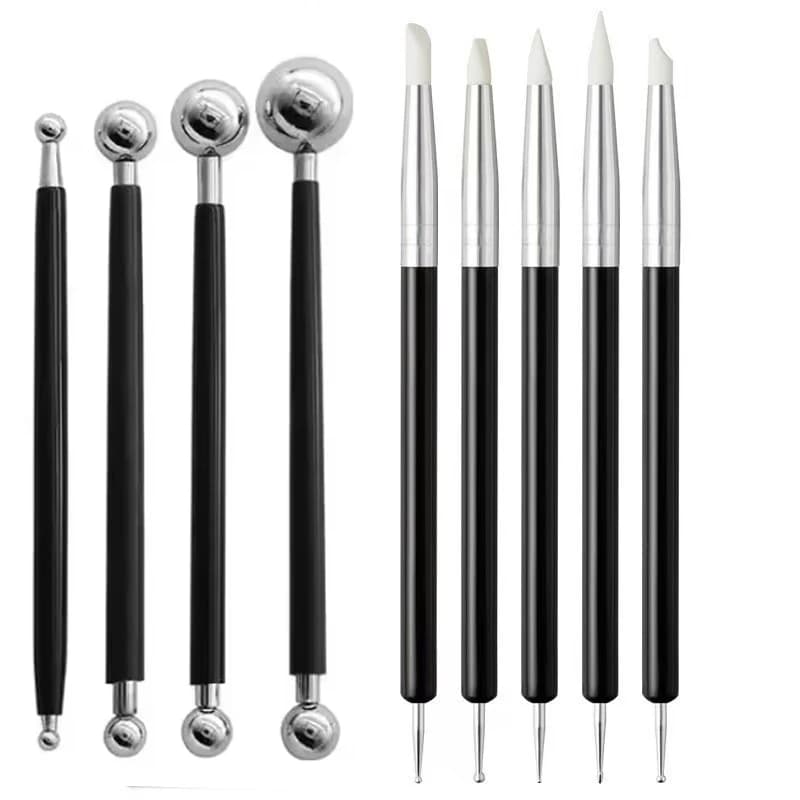 DIY Art Polymer Clay Sculpting Tools Set with Dotting Pen Ball Stylus Pottery Ceramic Painting Indentation Tools for Crafting