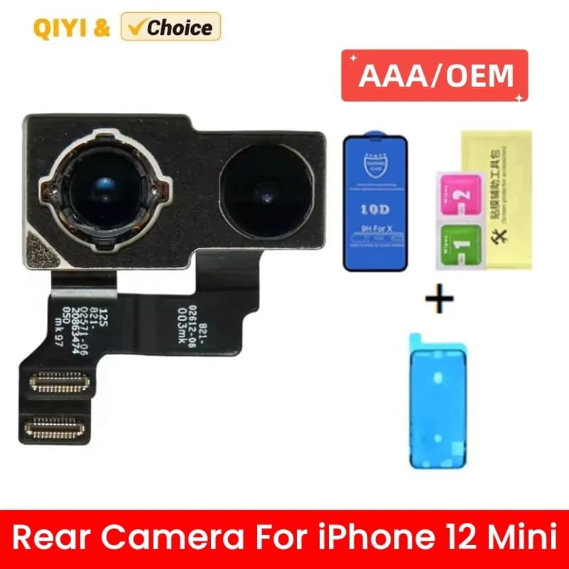 Fotocamera posteriore per iPhone 12 Mini OEM Sostituzione fotocamera posteriore principale per iPhone 12 Mini fotocamera posteriore principale con cavi flessibili Video 4K