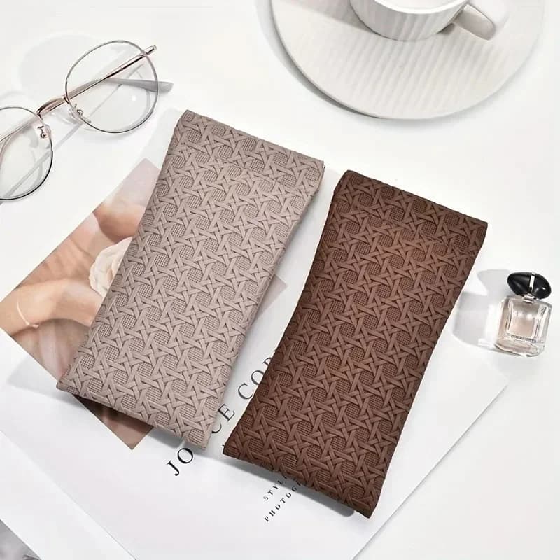 Custodia Portatile per Occhiali da Sole con Chiusura a Pressione - Custodia Morbida in Pelle Facile da Usare per Occhiali da Vista