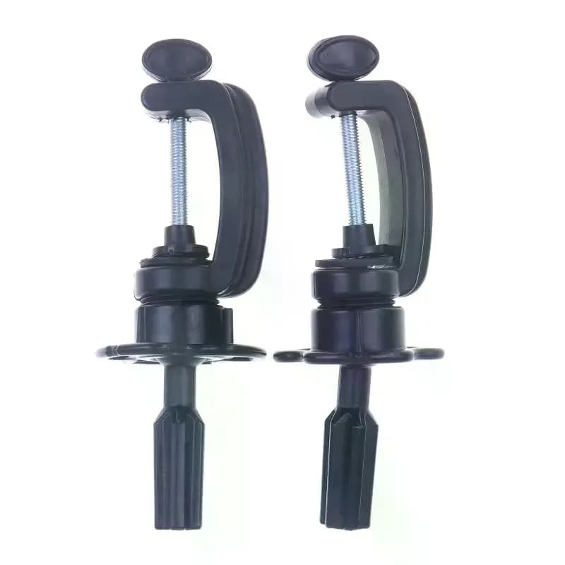 Mini Wig Head Stand with Table Clamp Adjustable Plastic Mannequin Holder