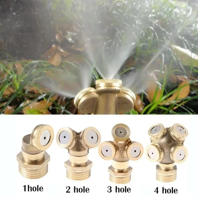 1Pc 1/2 "Nebulization Blouse Brass Atomization Spray Nebulizer Pipe Water Connector Sprinkler Adjustable Garden Meadow Irrigation