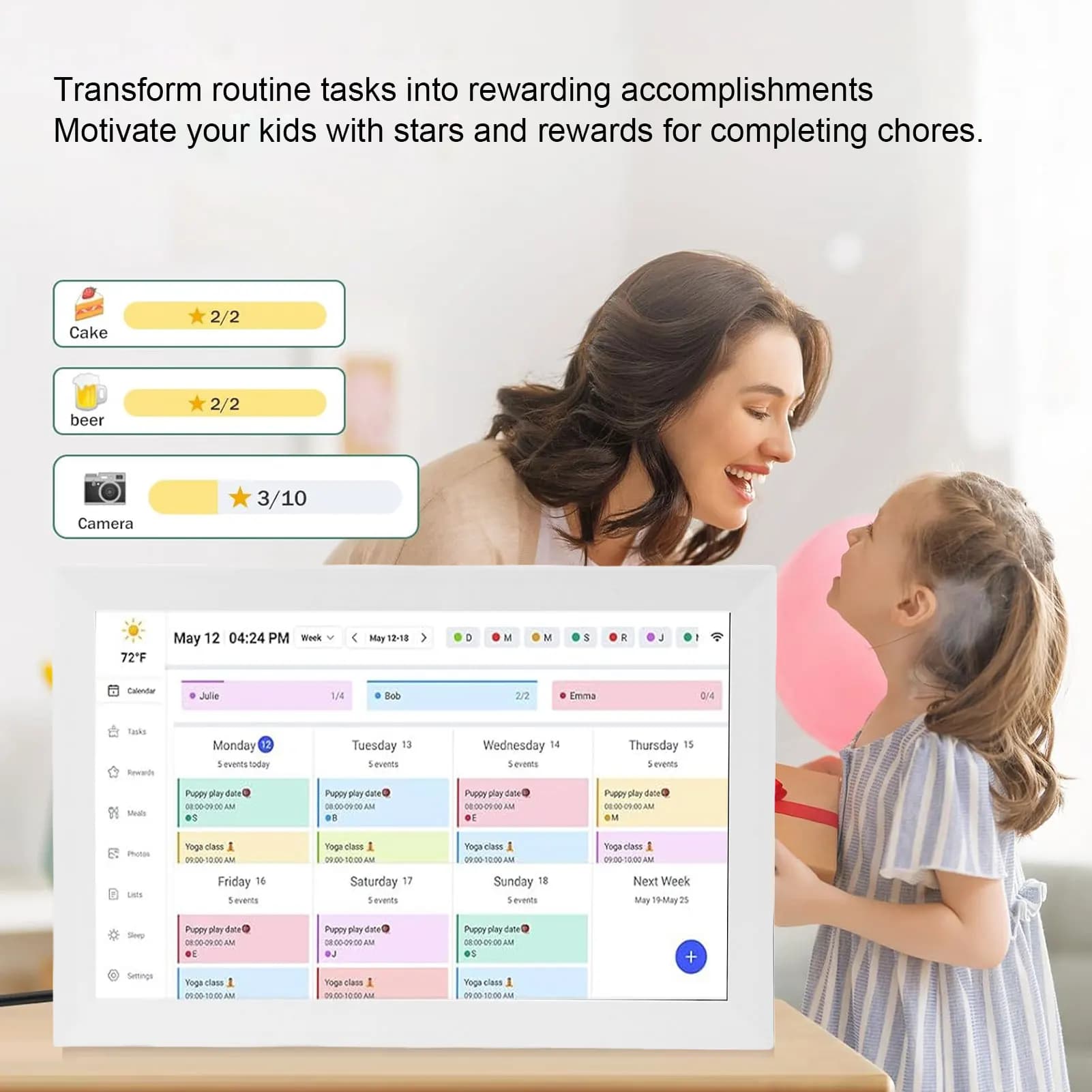 15.6 Inch Touchscreen WiFi Smart Digital Calendar Interactive Display Digital Picture Frame Calendar Planner with APP for Family