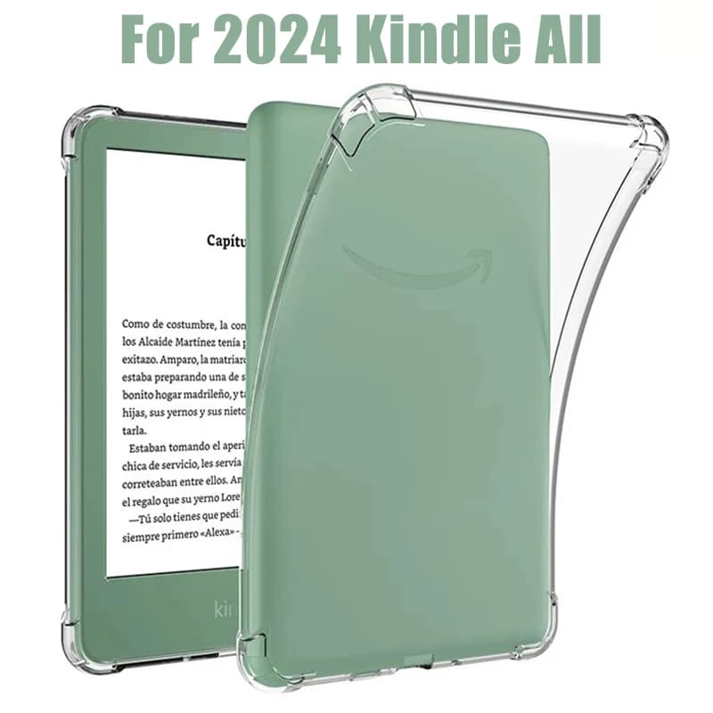 Custodia in silicone per 6 ''All-new Kindle (versione 2024) 12a generazione C2V2L3 Cover posteriore per tablet in TPU trasparente Coqe