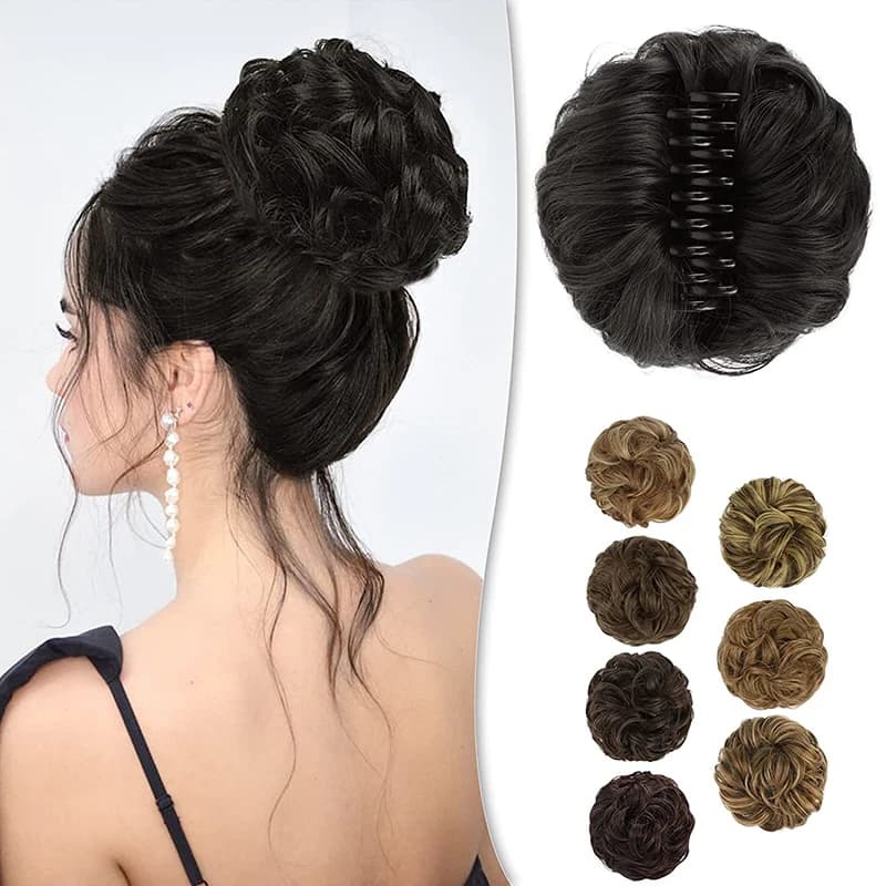 Coda di Cavallo Sintetica Effetto Naturale, Extension Capelli Ricci Disordinati, Clip Elastica per Acconciature Donna, Strumenti per lo Styling