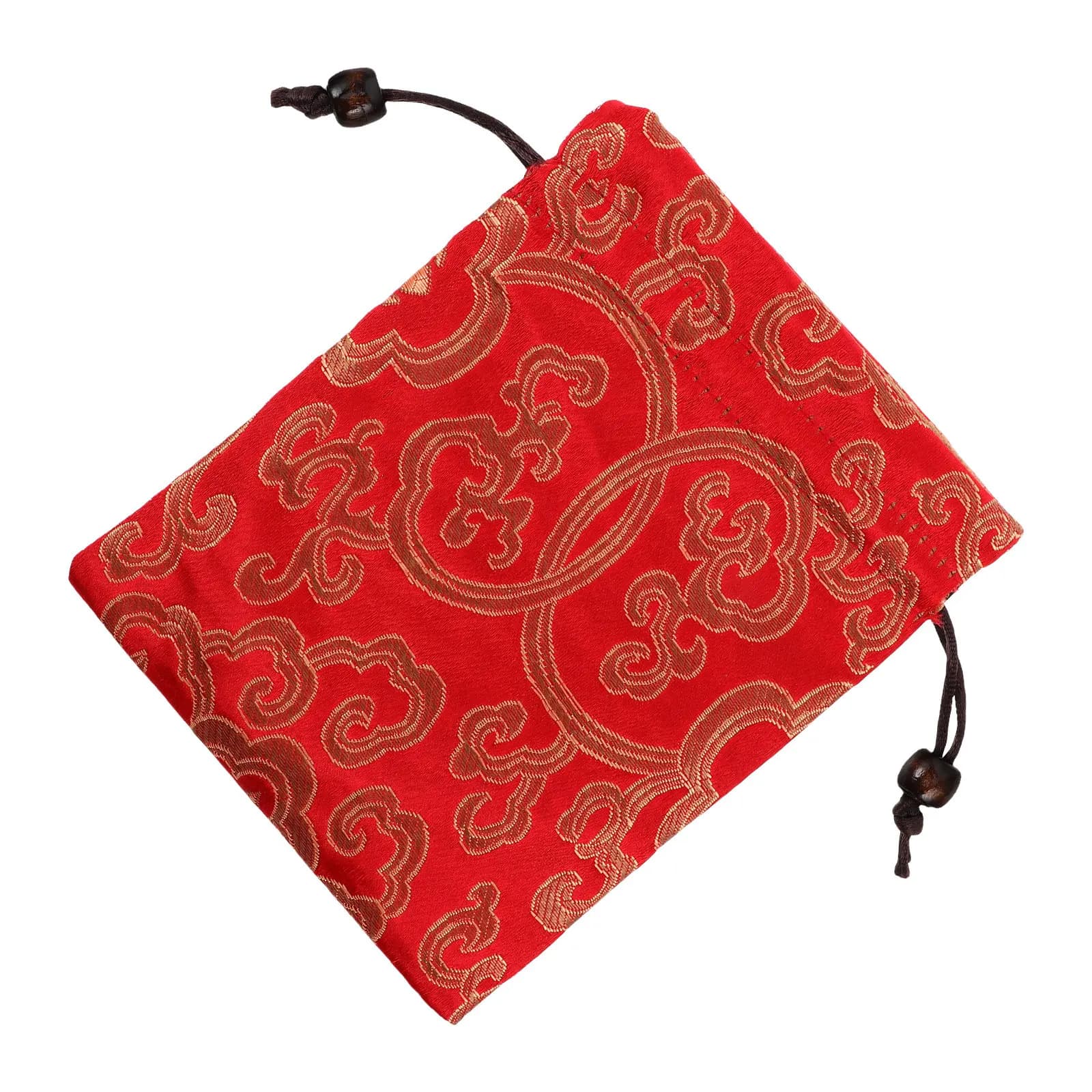 Exquisite Hand Embroidered Brocade Silk Drawstring Pouch Singing Bowl Storage Bag Multifunctional Jewelry Buddhist Beads