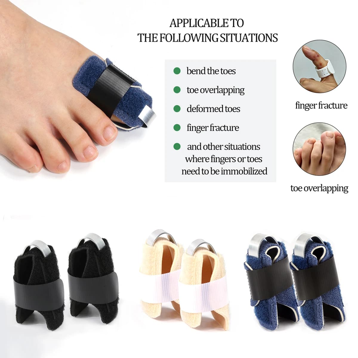 Finger and Toe Fracture Fixation Splint Velcro Aluminum Strip Support Protective Cover Tendon Injury Protective Equipment