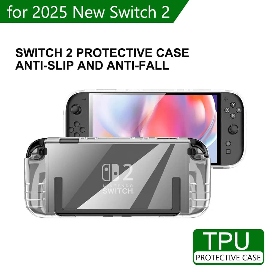 Custodia in TPU trasparente per NS Switch 2 Custodia morbida e trasparente per NS Switch 2 2025 Accessori da gioco Guscio anticaduta antiurto