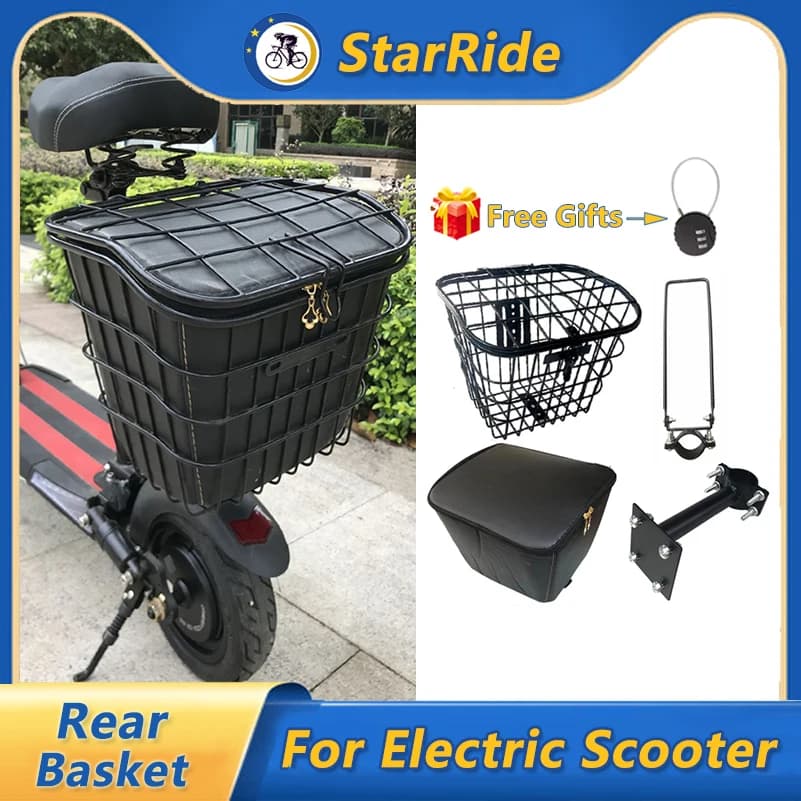 Cestino anteriore e posteriore per Scooter elettrico universale per KUGOO M4 Pro XIAOMI M365 accessori per cestini impermeabili per Scooter elettrici