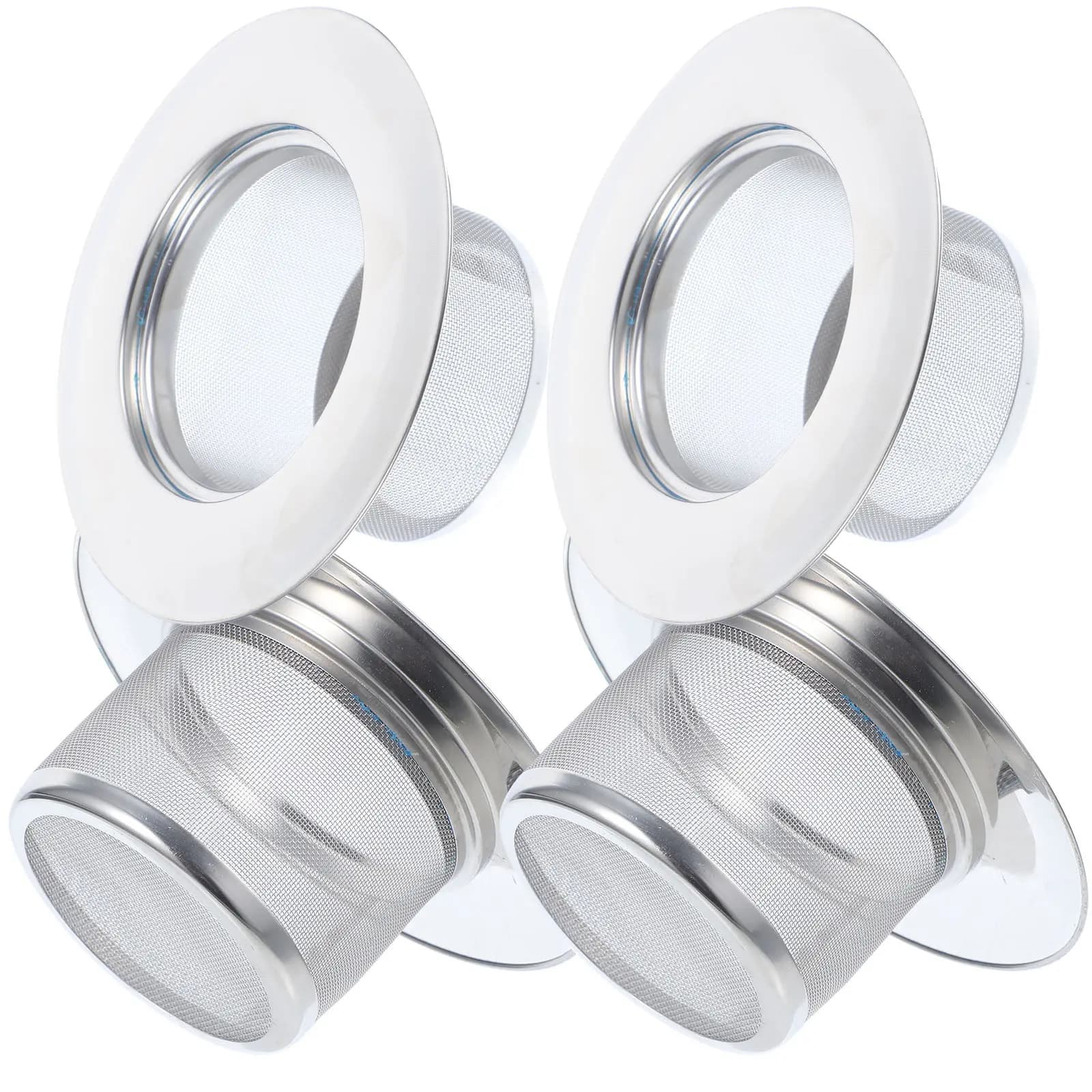 Set di 4 Filtri a Rete in Acciaio Inox per Lavello, Cestello Premium Anti-Intasamento per Rifiuti Alimentari e Capelli, Filtro per Lavello da Cucina