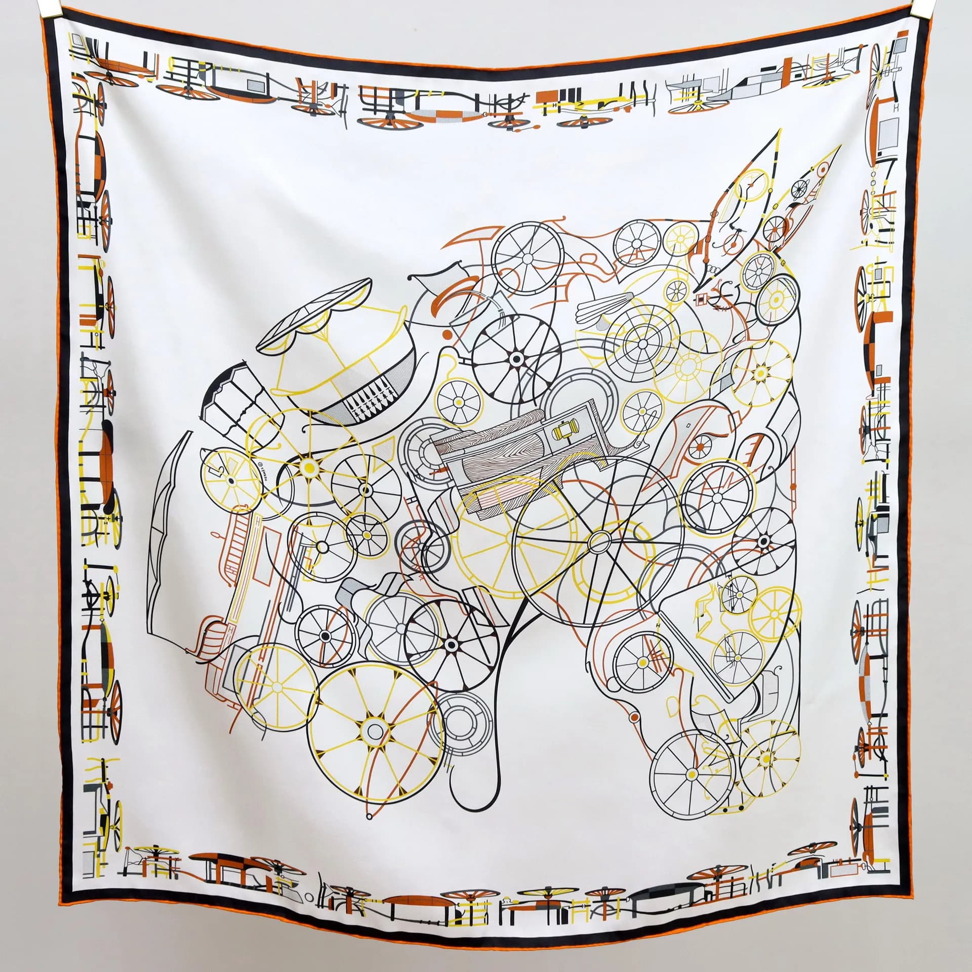 Silk scarf horse head 90 cm square shawls in twill handband accessories for bag for hair decoration belt gift for mother