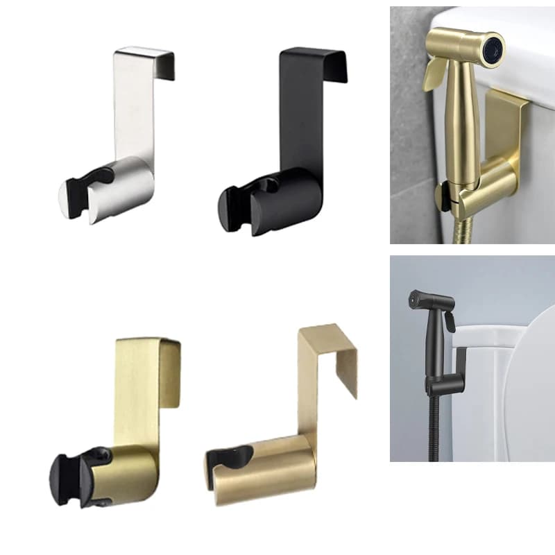 Supporto per spruzzatore per Bidet attacco per bagno per wc gancio in acciaio inossidabile gancio a muro con presa spazzolata per bacchetta per doccia portatile