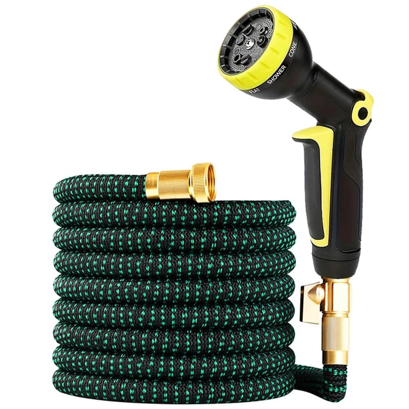 25/50/75/100FT Heavy-Duty Expandable Water Pipe, Quick Connector, With Adjustable Nozzle, Garden Irrigation And Car Wash Hose