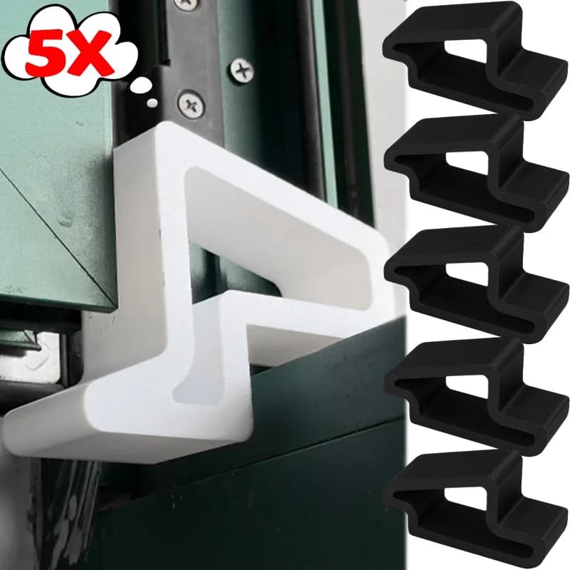 5/1 pz Cunei per porte e finestre Tappo per porte per finestre in bianco e nero Blocco cuneo antiscivolo resistente ai graffi per il balcone della camera da letto di casa