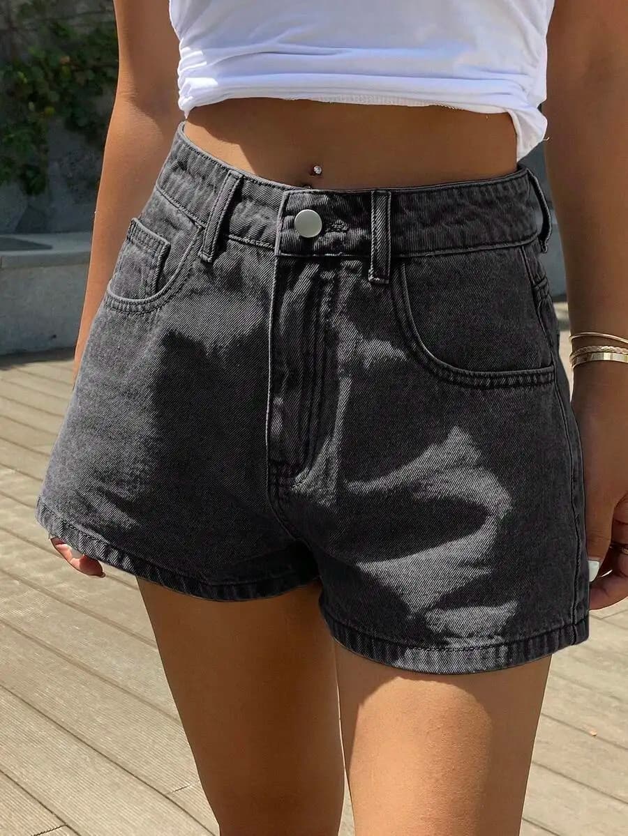 Womens High Waist Denim Shorts A-Line Casual Street Style Hot Pants