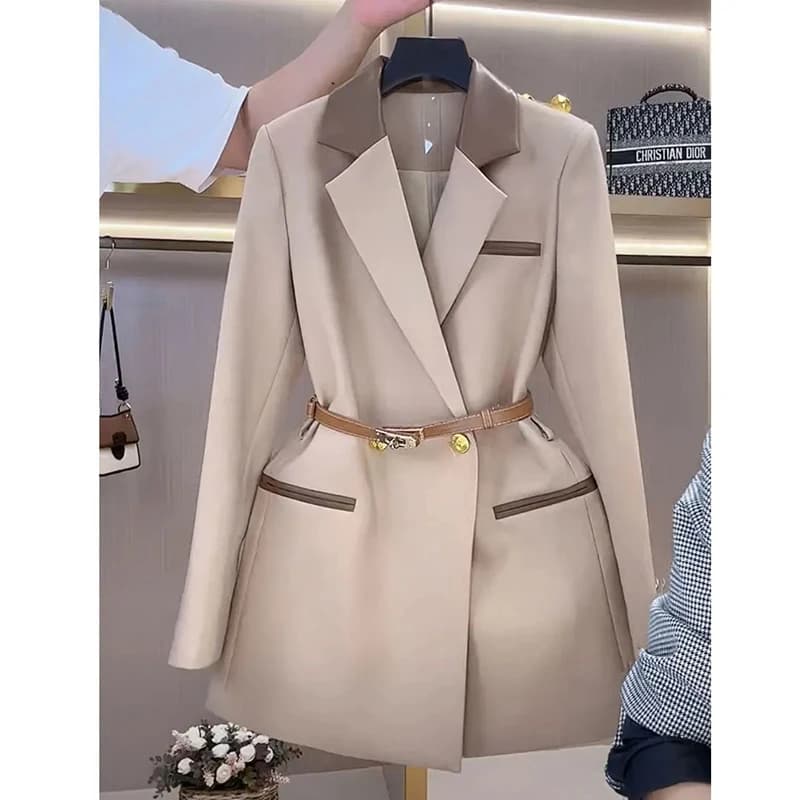 Autunno nuovo design senso cuciture giacca da donna elegante moda ufficio blazer cappotto signora casual abito sottile capispalla top vestiti