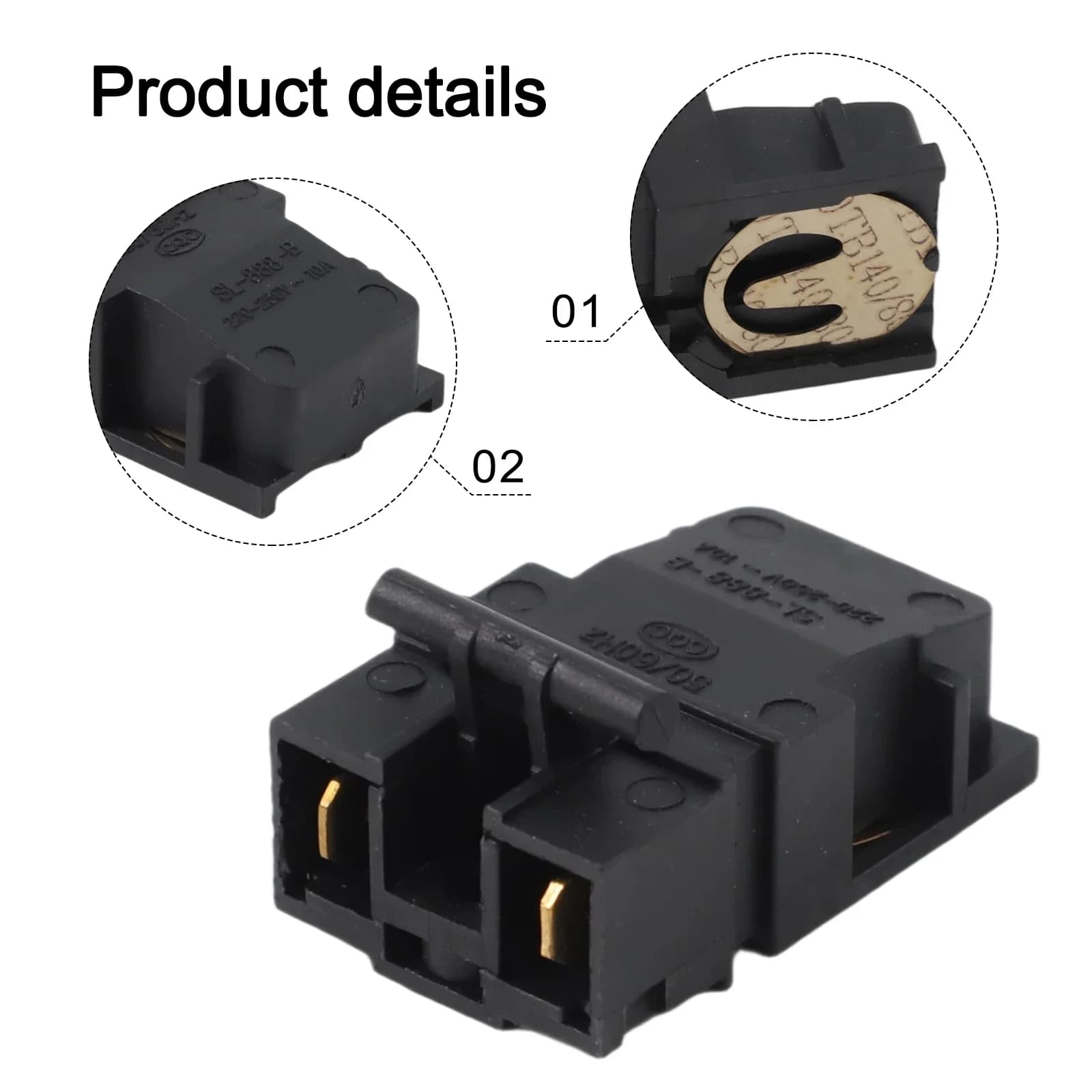 Brand new practical plastic button switch and spare metal SL-888-B electric kettle parts 100 degrees Celsius