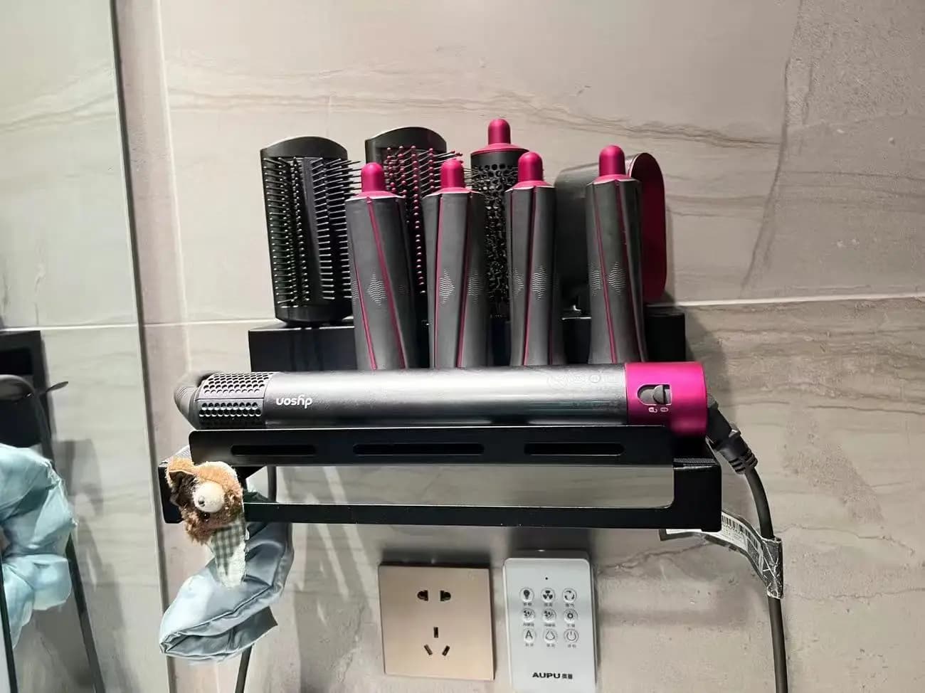 Storage Rack for Dyson Airwrap shelves Wall shelf for hair dryer and hair curler Support bracket for hair care tool organizer
