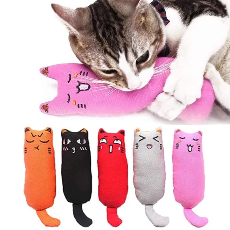 Bruciatore Suono Erba Gatta Giocattolo Gatti Prodotti per Animali Domestici Simpatico Gatto Giocattoli per Gattino Digrignamento dei Denti Gatto Peluche Cuscino per il Pollice Accessori per Animali Domestici