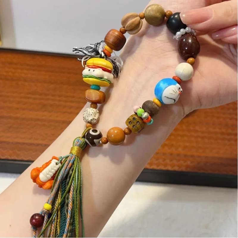 Bracciale multi-gemma di maiale hamburger con scogliera cipresso ebano viola oro ratto giocattolo culturale con corna di sei legno