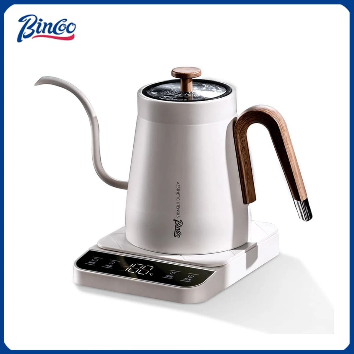 BINCOO 220V 800ML Intelligent Temperature Control Constant Electric Kettle Prepared Mano Coffee Machine With Cigno Pentola Barista Tools