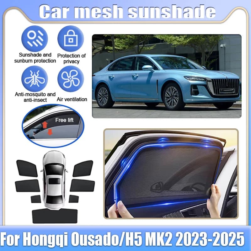 Per Hongqi Ousado H5 MK2 2023 2024 2025 Tendine Parasole a Rete per Finestrini Auto, Protezione Solare, Tende Privacy, Visiere Parasole, Accessori Auto
