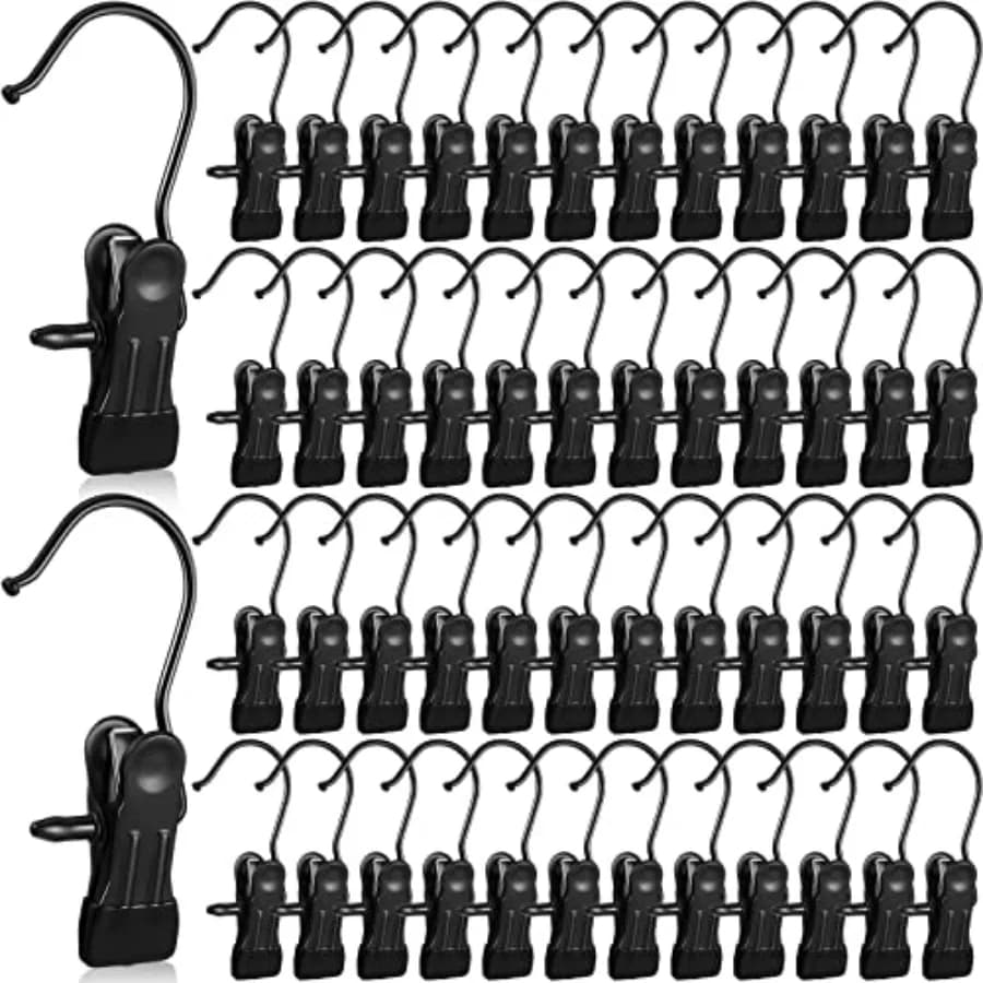 100 Pezzi Ganci Appendi-Stivali per Armadio, Ganci Appendiabiti, Clip Appendiabiti, Supporti Salvaspazio per Stivali, Vestiti, Cappelli e Oggetti Vari per Casa e Viaggi