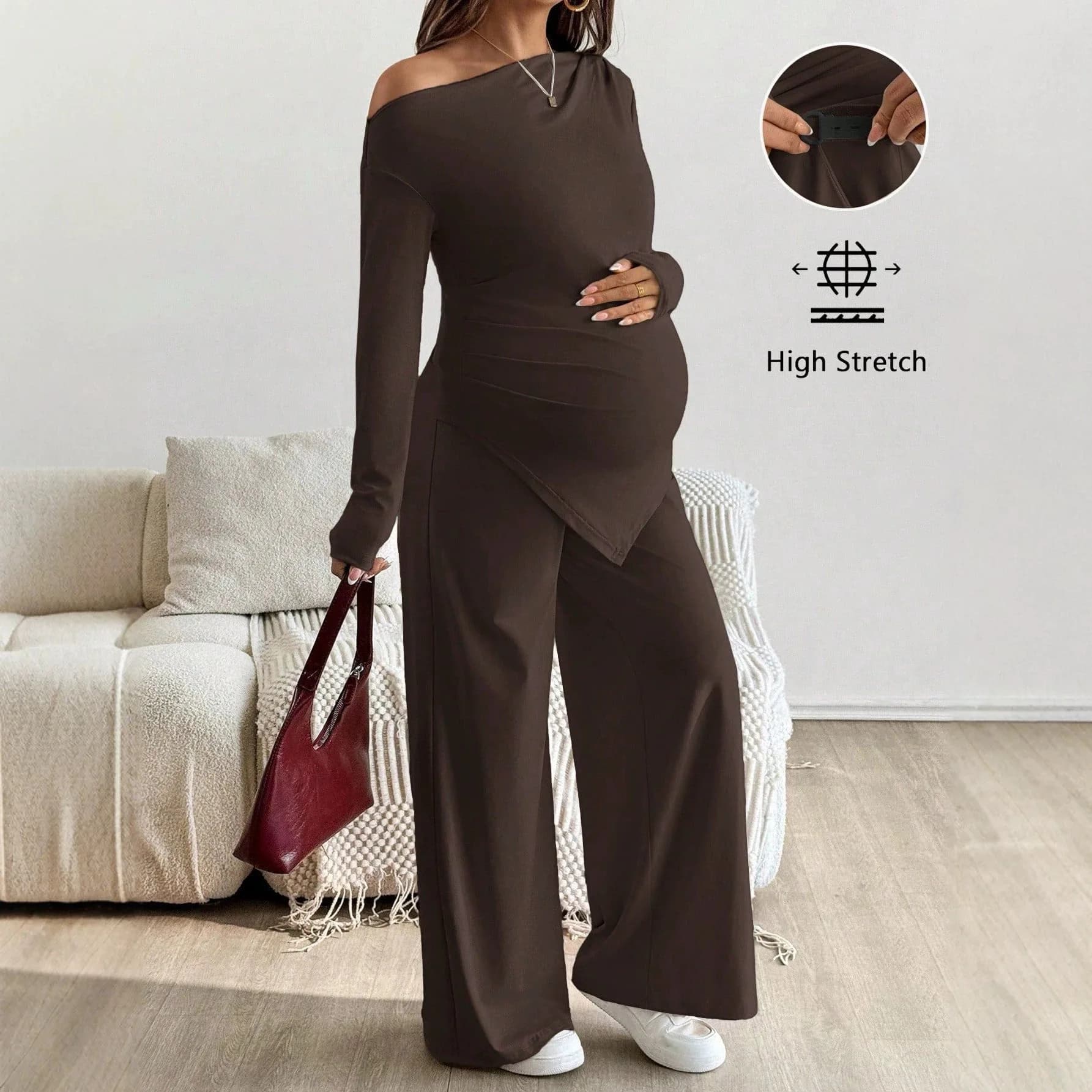 Maternity Intimates and Loungewear Pregnant Women Set Spring Autumn Pregnancy Clothing T-shirt Long Pants Pregnant Clothes 2pcs