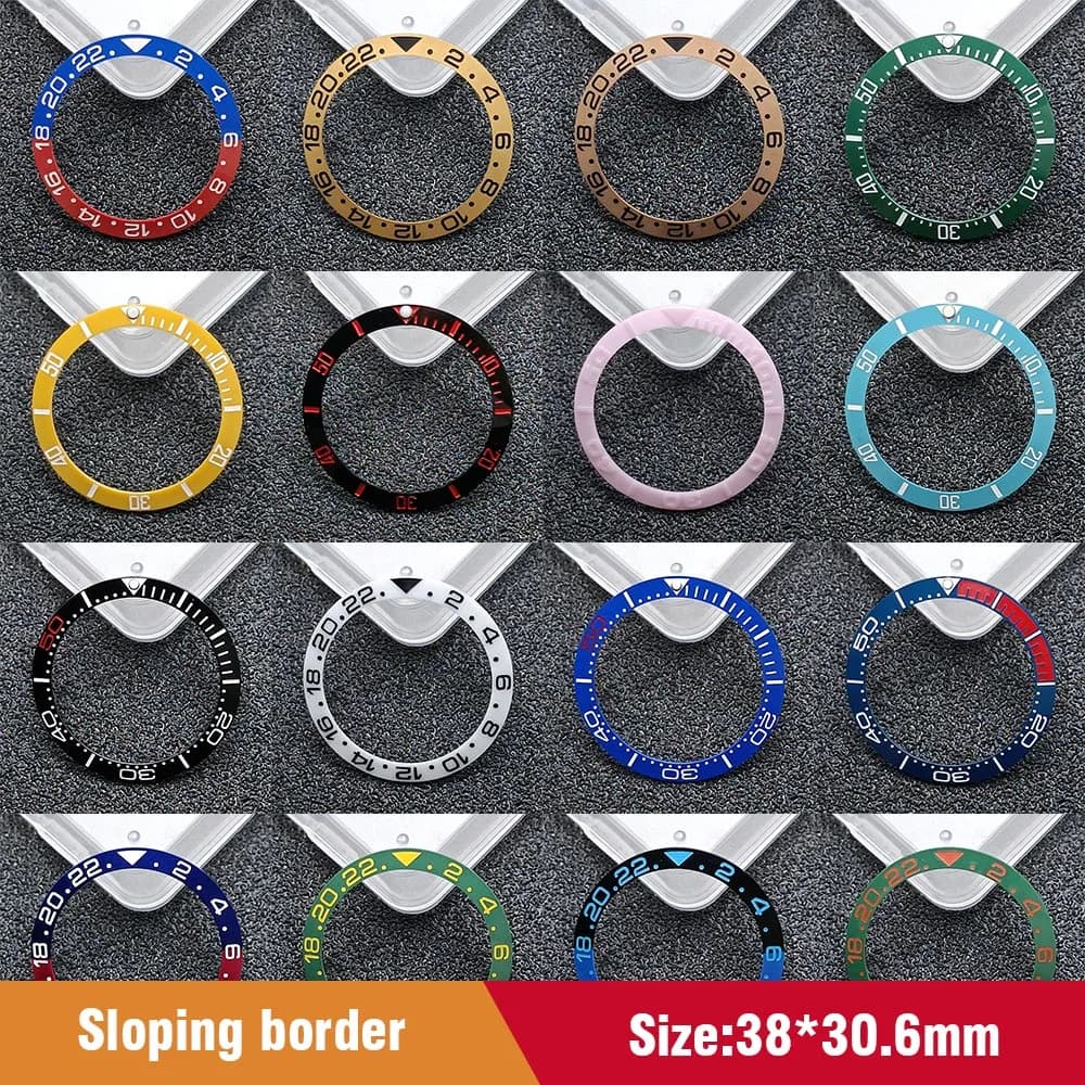 Tilt 38mm *30.6mm ceramic Bezel GMT and dive watch inserts for 40mm luxury ring case accessories
