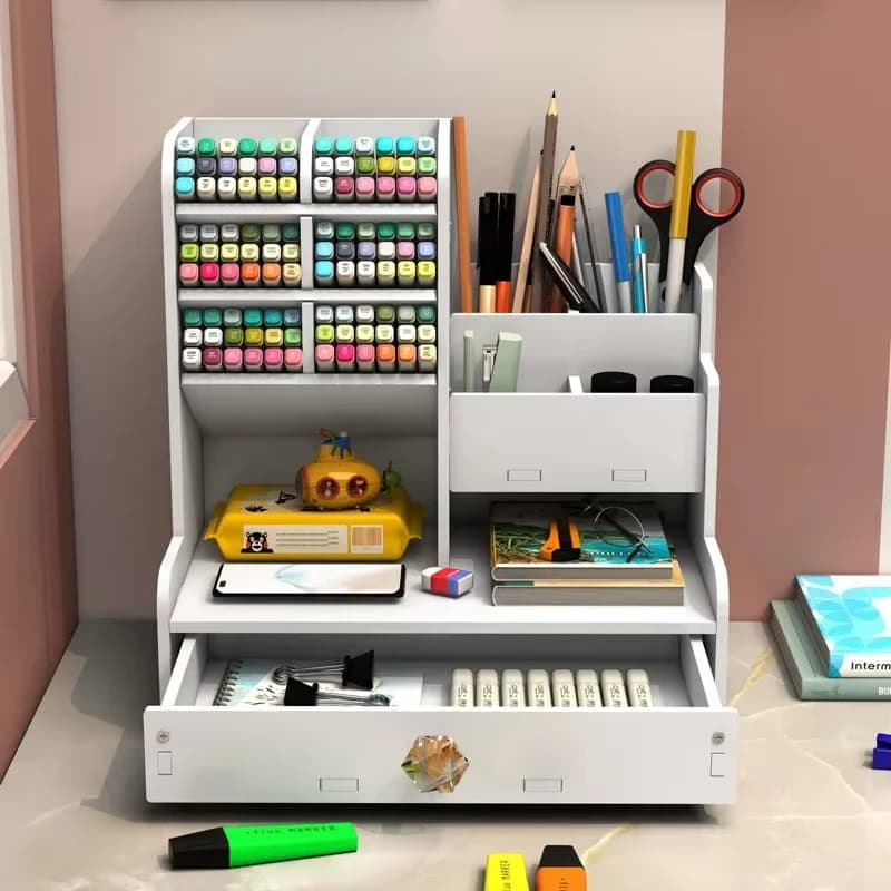 Wooden pen holder, Desk Organizer, Shelves & Accessories, Chancellery Organizer, Library, Home & Office Storage Box