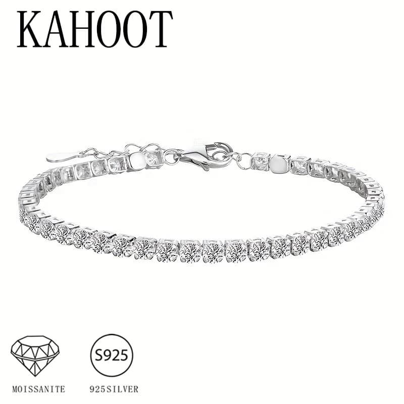 Bracciale tennis regolabile in moissanite da 4,4 carati in argento sterling 925, design con temperamento alla moda, leggero, da donna di lusso