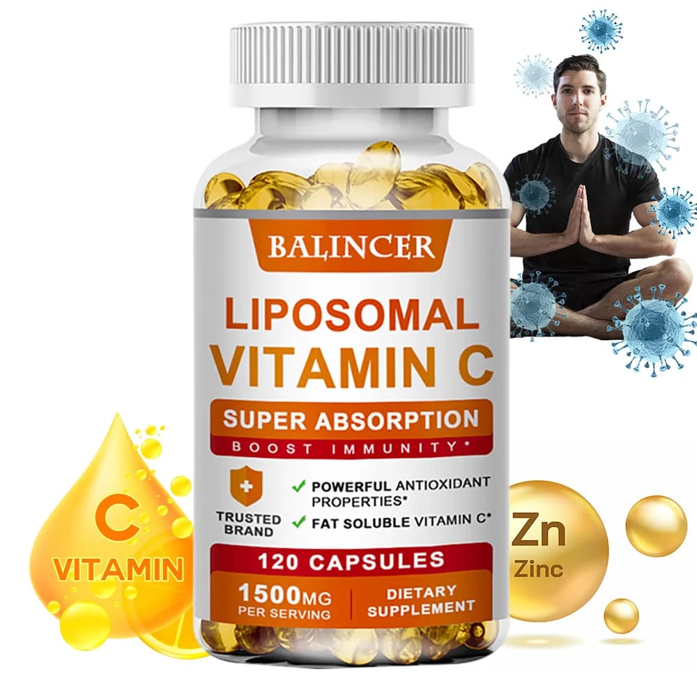 Vitamina C Liposomiale 1500mg, Acido Ascorbico Liposolubile ad Alto Assorbimento, Supporto Immunitario, Stimolatore di Collagene e Integratore Antiossidante