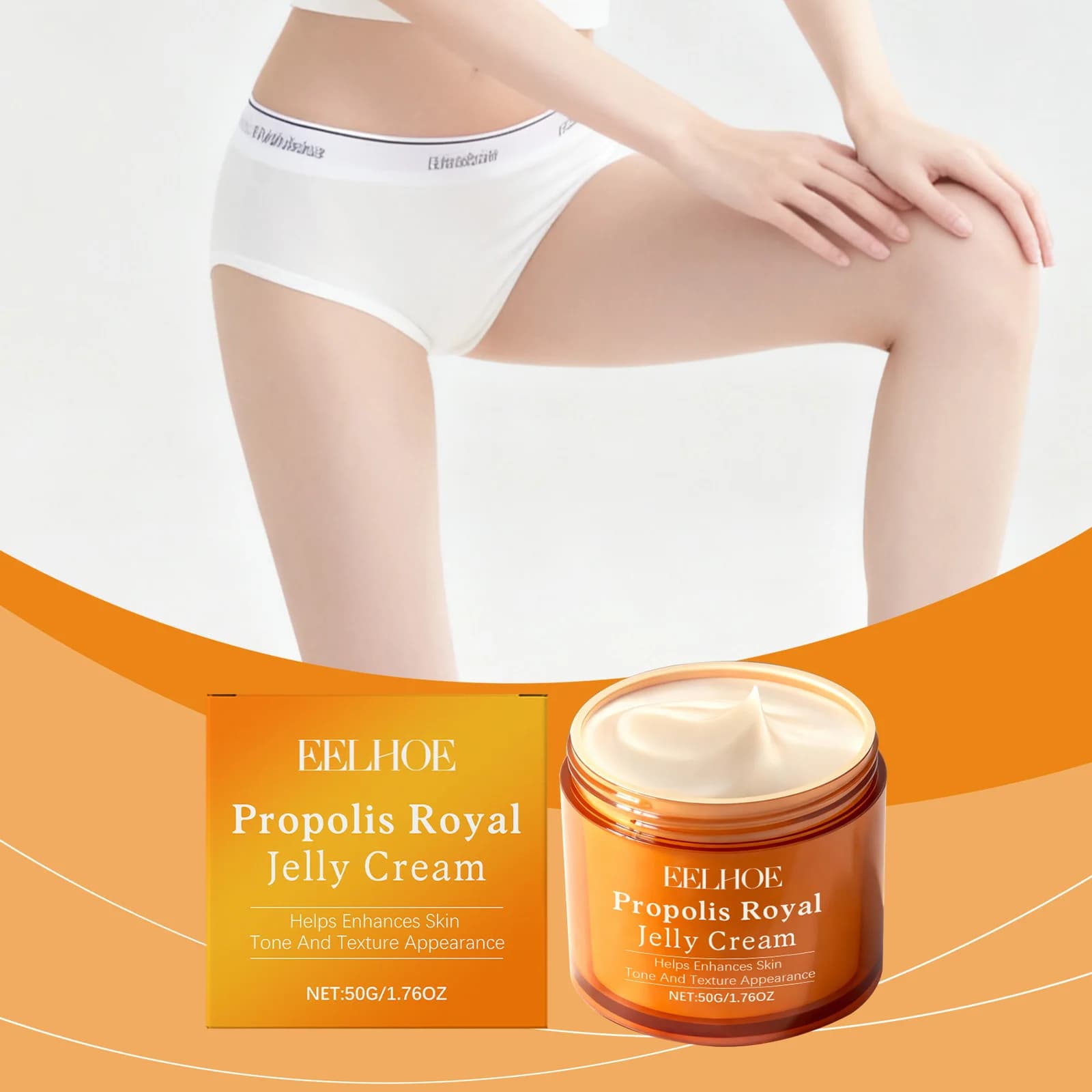 Crema Corpo al Gelatina Reale, Idratante Leggero ad Assorbimento Rapido, Lozione Naturale Illuminante per una Pelle Morbida, Delicata e Rinfrescante