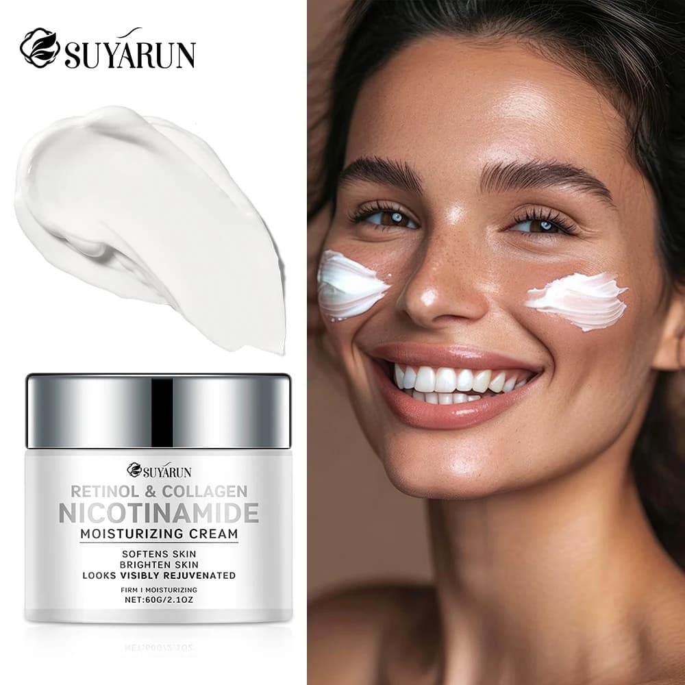 SUYARUN Crema viso antietà al collagene al retinolo - Crema idratante rassodante e per la riduzione delle rughe con acido ialuronico.