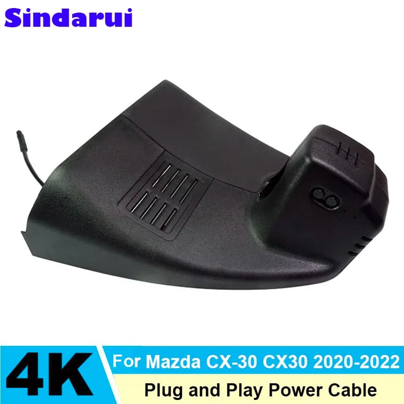 4K UHD Night Vision DVR Wifi Dashcam OEM Looks For Mazda CX30 CX-30 MX-30 2020 2021 2022, Plug and Play Video For Mazda