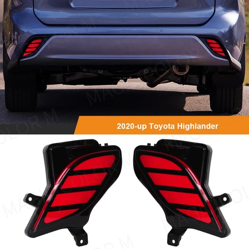 LED Paraurti Posteriore Riflettore Per Toyota Highlander 2020 2021 2022 2023 Dinamico Indicatori di direzione Luce Freno Fendinebbia Accessori Auto 12V