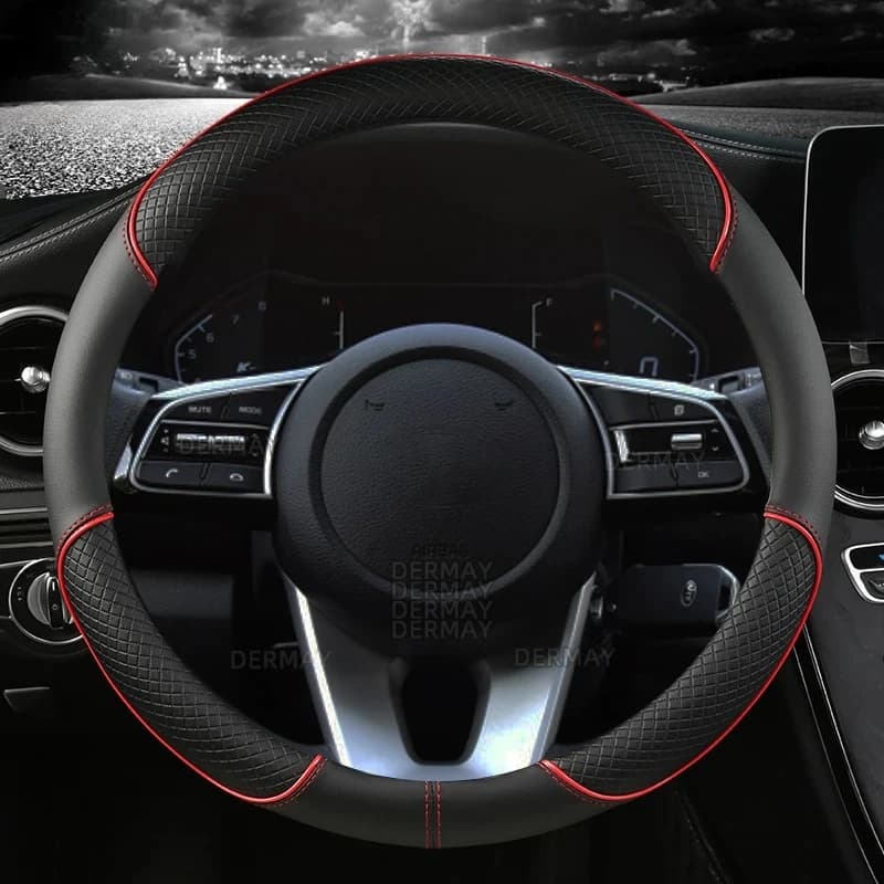Coprivolante in Pelle PU DERMAY per Kia Ceed Sportage Picanto Cerato Seltos Soul Rio 3 4 5 Accessori Auto
