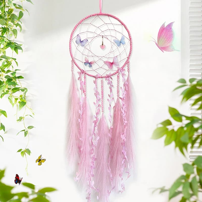 Dream Catcher Butterfly Wind Chimes Creative Handmade Bedroom Living Room Hanging Ornaments Birthday Festival Gifts Home Decor