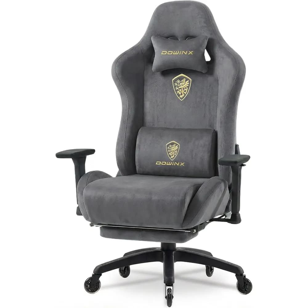 Sedia da Gaming Ergonomica in Pelle Scamosciata per Adulti - Seduta Traspirante Oversize, Supporta fino a 200 kg, Ideale per Lunghe Sessioni di Gioco in Gr