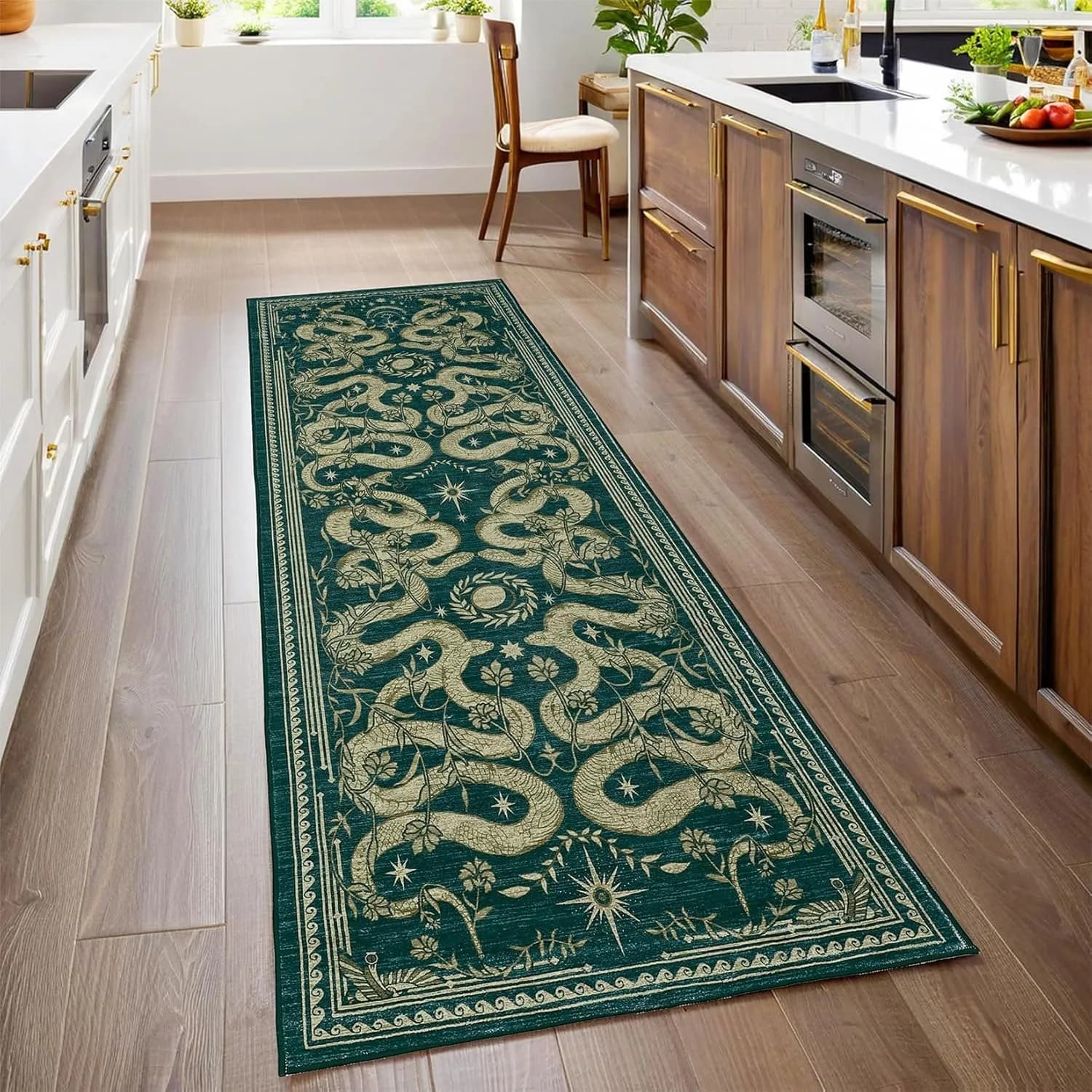Corridor Carpet Runner Rug Green Machine Washable Floor Mat Hallway Carpets Home Decoration Rug for Bedroom Bedside Rugs