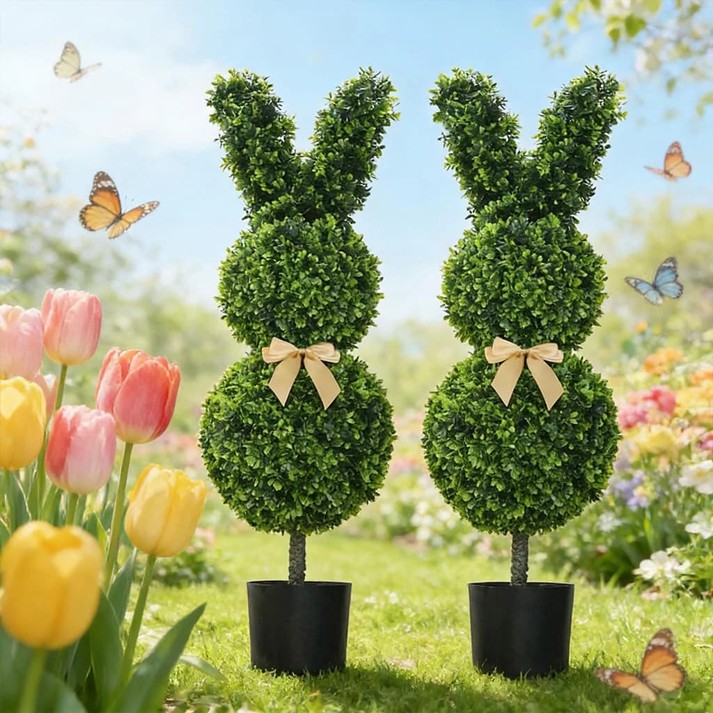 Decorazioni da Giardino a Forma di Coniglio Artificiale, Ornamenti Primaverili per Esterni, Pasqua, Portico e Vialetto