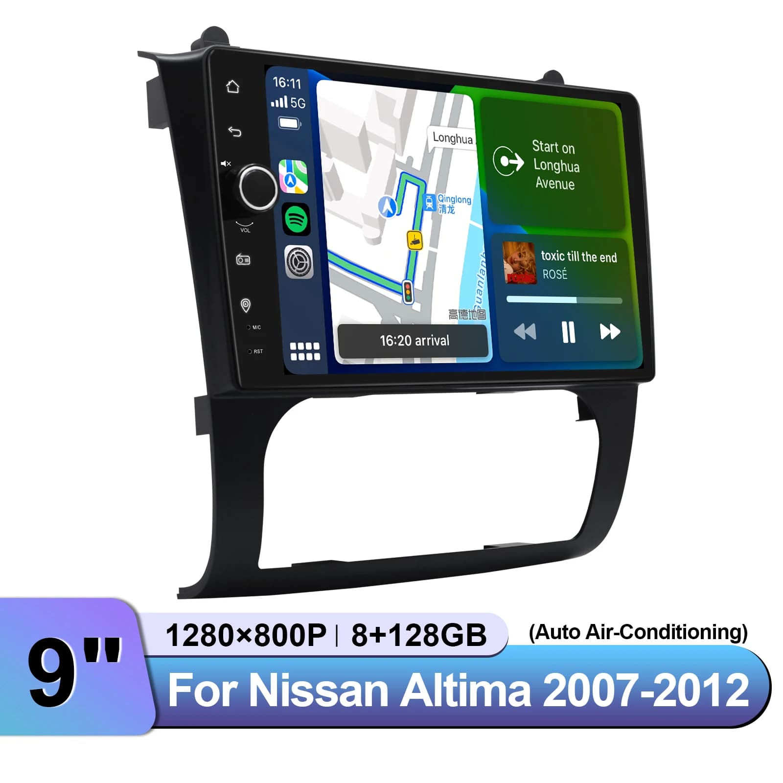 JOYING 9 Pollici Sistema di Intrattenimento Per Auto Lettore Multimediale Per Nissan Altima 2007-2012 Supporto Carplay Android Auto Automatico AC