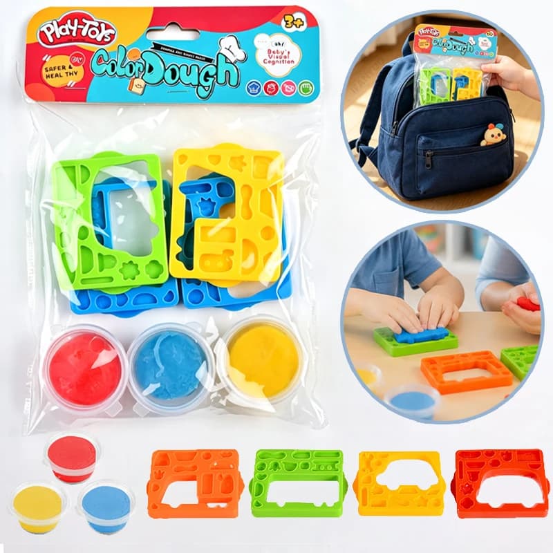Kids Car Modeling Clay Set Vehicle Theme DIY Soft Play Dough Mold Making Kit Educational Toy School Game Party Gift for Children