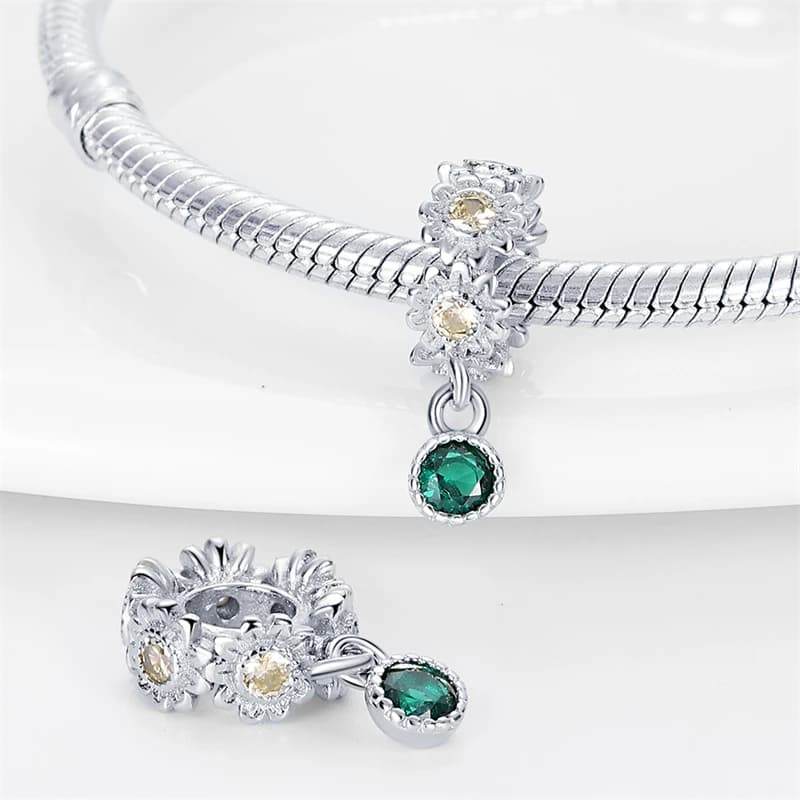 Original Charms 925 Silver Sunflower Beads Fit Charms Plata 925 Bracelets for Women Women Jewelry Making Diy