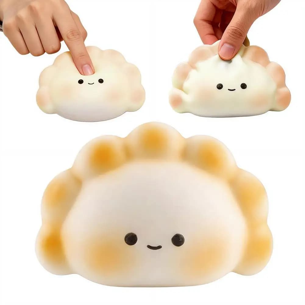 Giocattolo Antistress Kawaii a Forma di Raviolo, Giocattoli Sensoriali Carini per Bambini e Adulti, Decorazione da Scrivania, Regalo